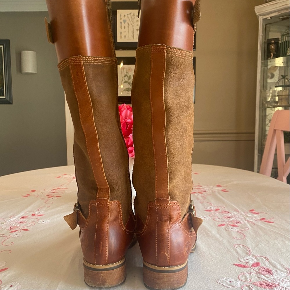 Brown Leather and Suede Riding Boots - Picture 9 of 14